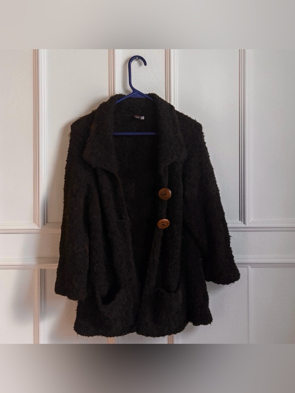 Vintage Tabask Brown Alpaca Wool Super Soft Boho Button Sweater Cardigan Medium